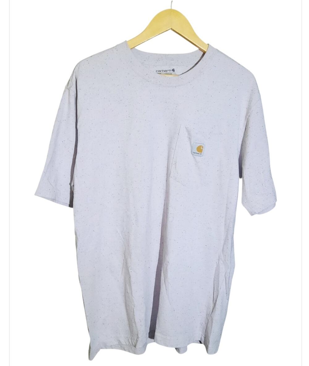 Carhartt Mens Heavyweight Short Sleeve Cream Speckled Pattern Pocket Tee Size L